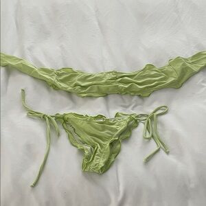 Ritchie Swimwear Green Ruffled Bikini Set